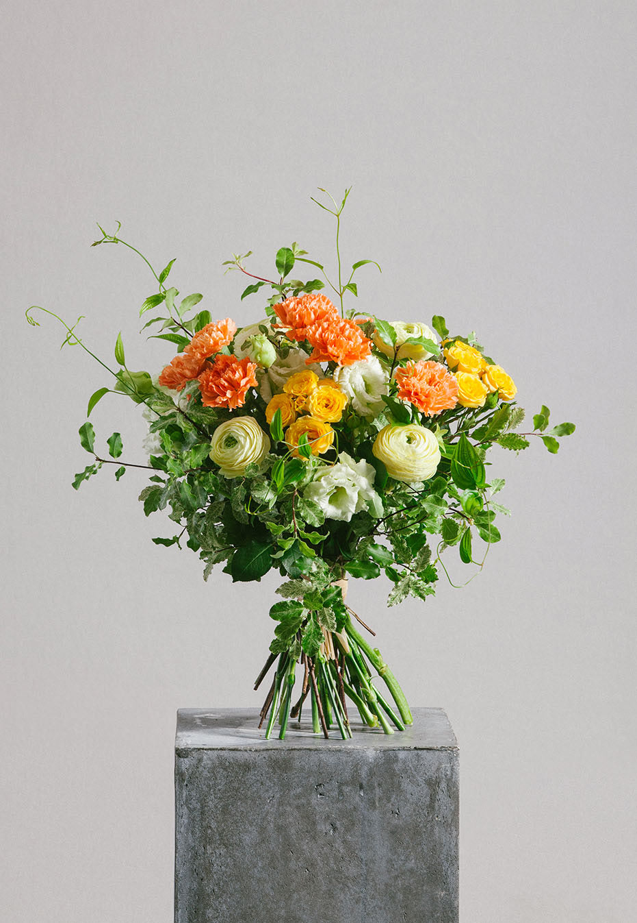 flower bouquet of carnation and ranunculus by flannel flowers