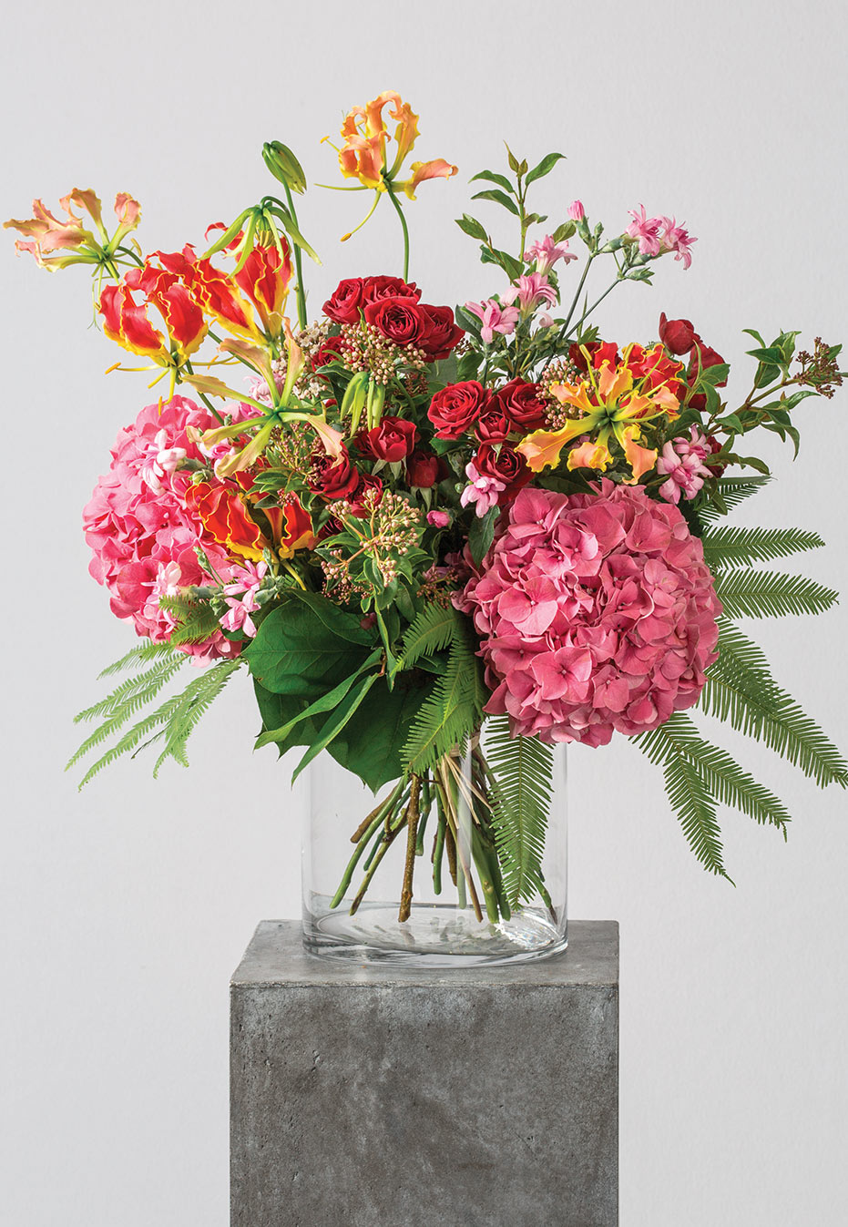 flower bouquet of hydrangea and gloriosa by flannel flowers