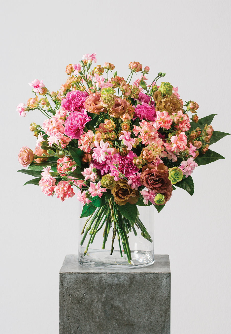 flower bouquet of carnation and eustoma by flannel flowers