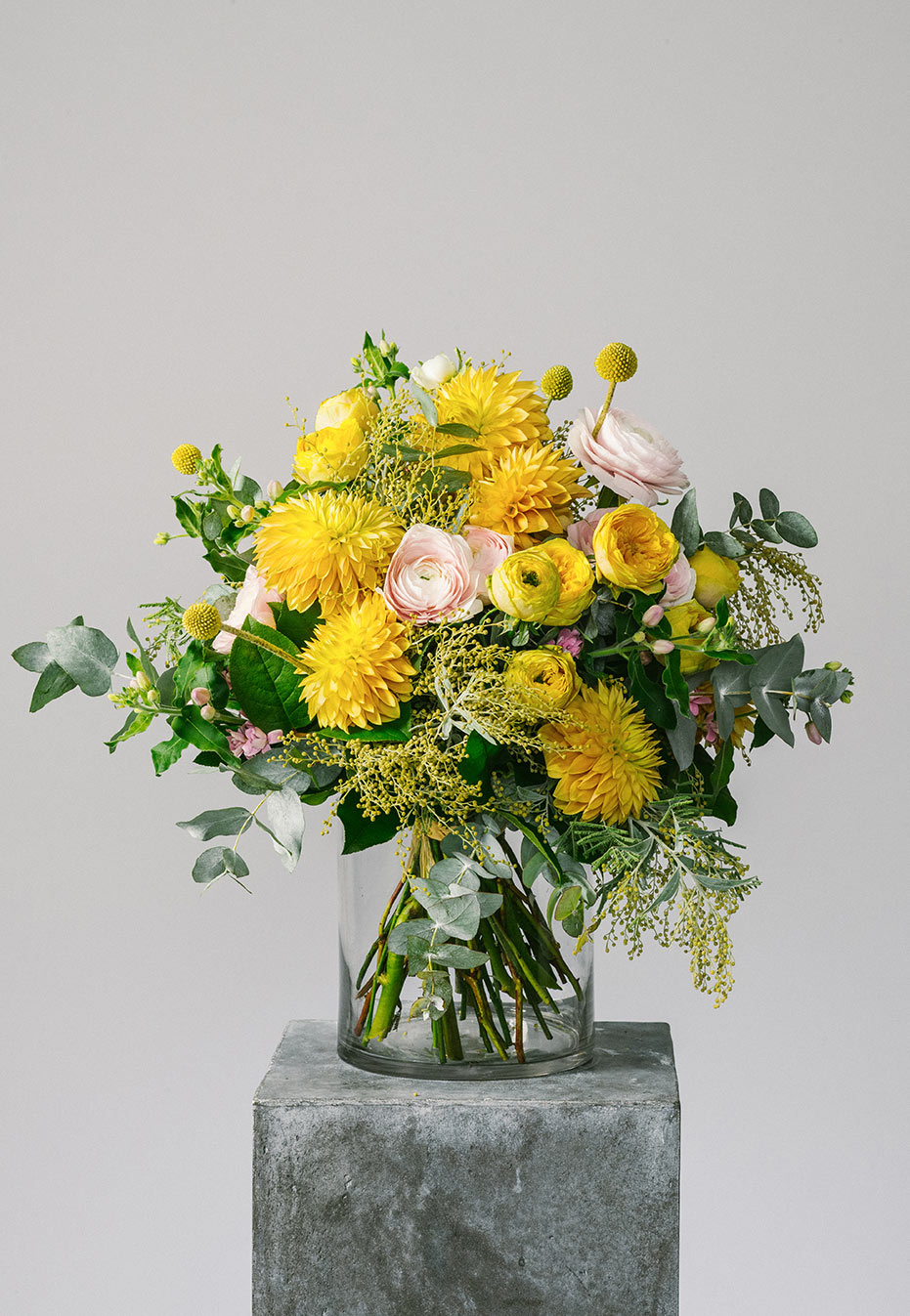 flower bouquet of japanese dahlia and ranunculus by flannel flowers