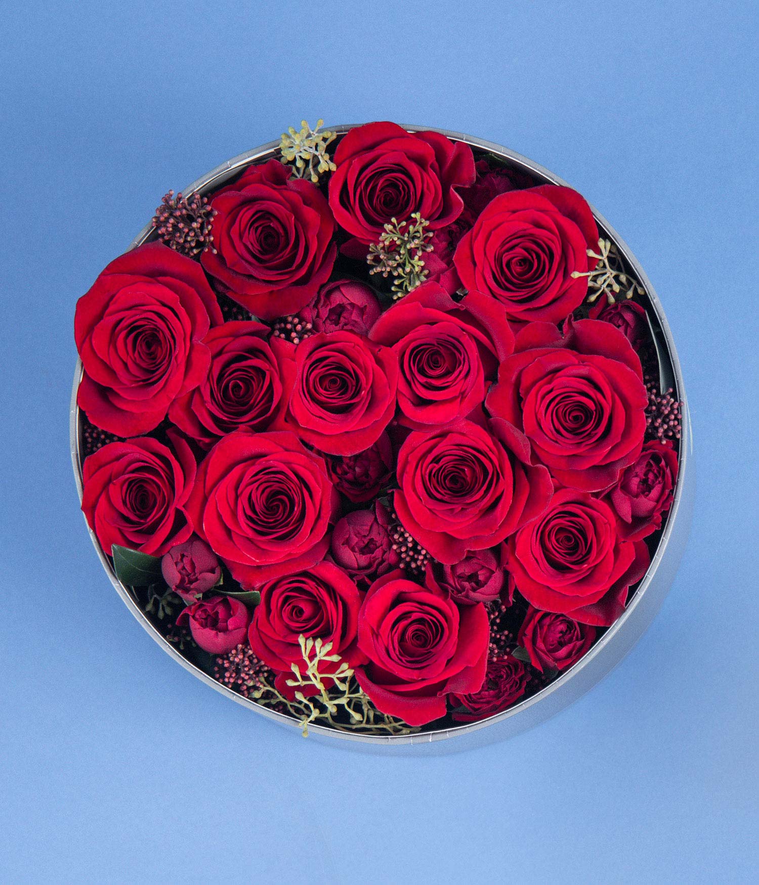 La Vie En Rouge red rose flower box by flannel flowers florist