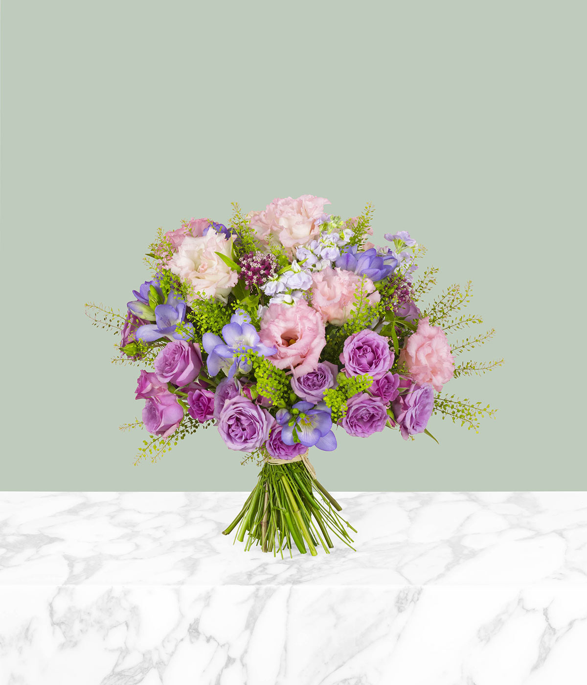 Giverny Rose Eustoma Flower Bouquet by flannel flowers florist